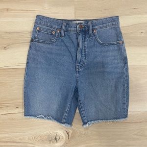 Madewell denim shorts. Raw hem. Size 27.